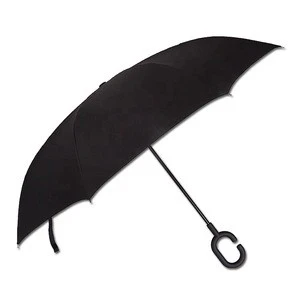 China Professional 23 Inch Windproof Double Layers C Handle Reverse Inverted Umbrella
