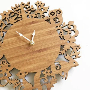 china supplier custom laser cut wood decorative wall clock