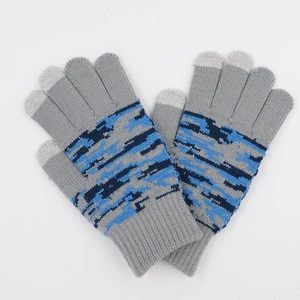china supplier promotional gift Camouflage Conductive Fiber Cheapest Magic Touch Screen Gloves For Wholesale
