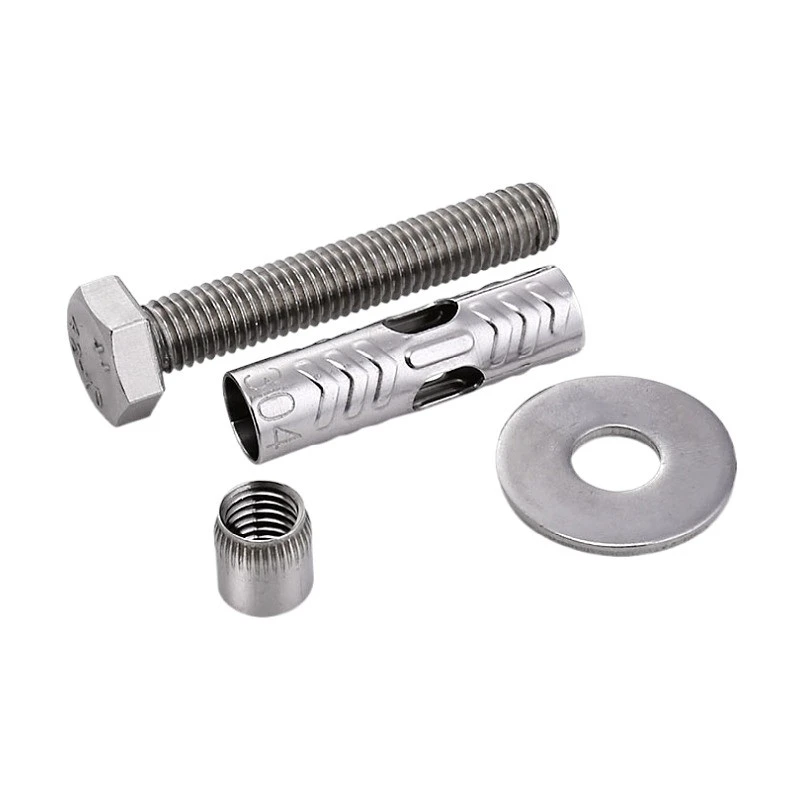 China wholesale 304 stainless steel Outer hexagon expansion bolt bolts M8-M12 50mm-120mm wedge anchor bolt hook Geck screws