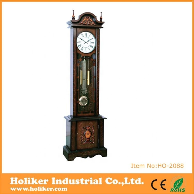 China wooden antique pendulum German grandfather floor clock
