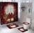 Import Christmas Bathroom Shower Curtain Mat Set 4 pieces Waterproof Toilet Cover Mat Non Slip Rug Shower Curtain For Xmas Decoration from China