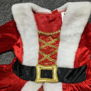 Christmas Party Hooded Velvet Santa Claus Girl Dress Costume
