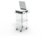Clear Acrylic 4 Wheel Mobile Portable Facial Beauty Machine Salon Trolley