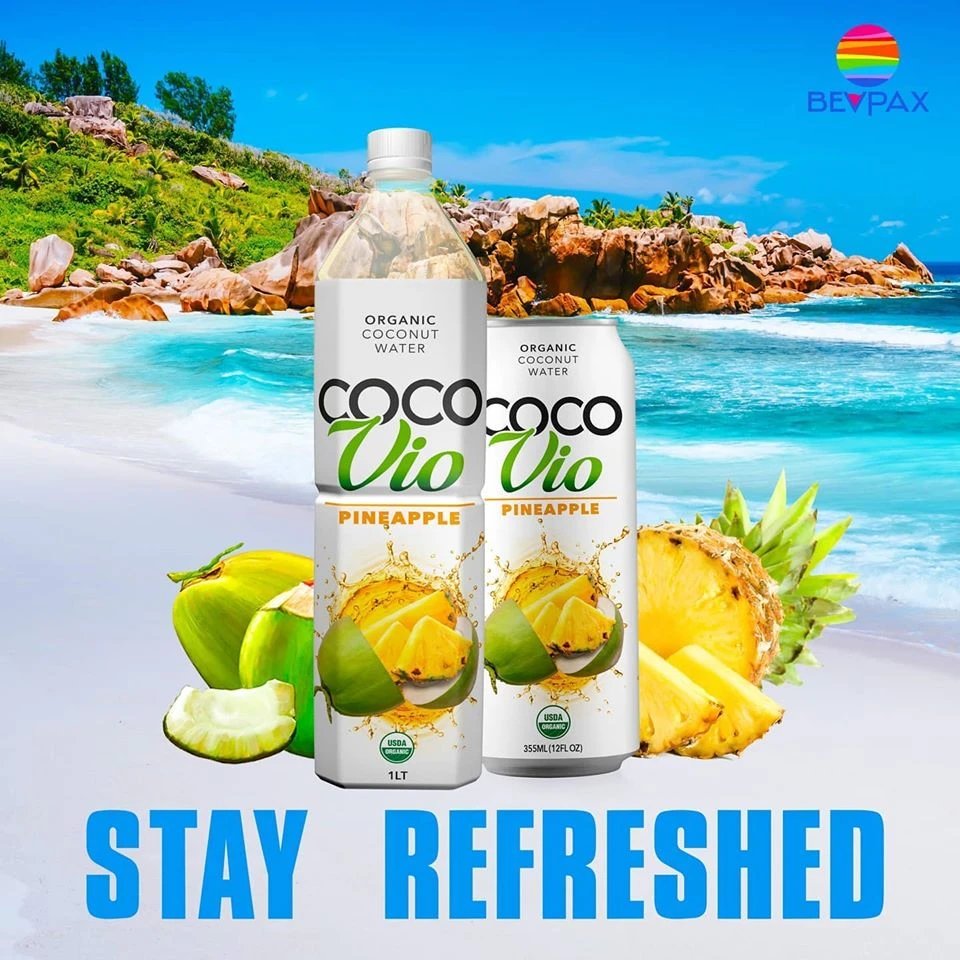 COCO VIO - All-natural Juice PASSION Fruit Water Melon MANGO Puree Bottle Sparkling Coconut Water Sterilized Sugar-free Filtered