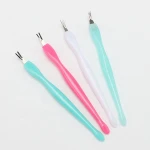Colorful Plastic Nail Polish Remover Tools Nail Cutical Pusher