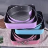 Colorful Set of 3 Heart Square Round Springform Cake Mold Removable Base Chiffon Cake Pan