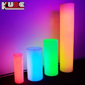 colors changing led cylinder column floor lamp for outdoor