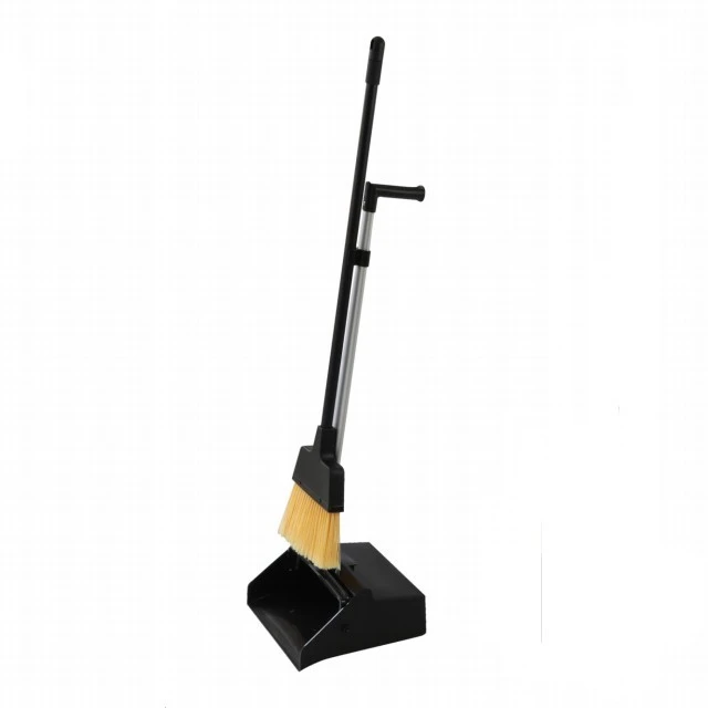 Commercial and Industrial Aluminium Handle Wind Proof Lobby Dustpan and Angle Broom Combo