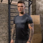 Compression Tight MenS Gym Sports MenS T-Shirt Shirt Printed Short Sleeve