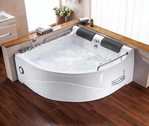 Corner big size whirlpool jaccuzi bathtub