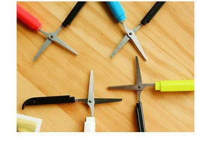 Creative Pen Design Student Safe Scissors Paper Cutting Art Office School Supply with Cap Kids Stationery DIY Tool