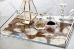 Crystal Crafts Natural Agate Tray Coaster Platter Customized Shape and Size