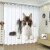 Import Curtain Luxury Beautiful 3D Printed Cute Cat Series Beaded Double Swag Window Curtain With Valance from China