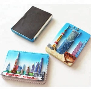 Custom 3d resin Shanghai souvenir freezer decorative sticker fridge magnet