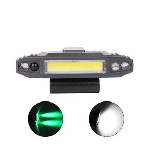 Custom ABS Material COB LED Light Micro USB Charging 4 Modes Clip To Cap Induction Flashlight Lamp