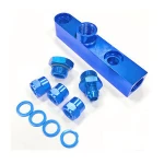 Custom Billet Fuel Logs Blue Aluminum Fuel Injector Fuel Rail Universal
