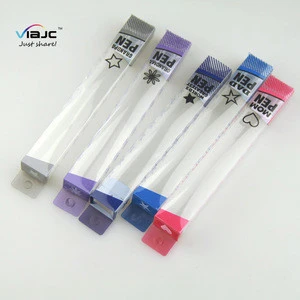 Custom clear PVC / PET transparent plastic folding packaging box for Pens Packing