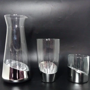 custom decorative 800ml handblown clear glass water pitcher