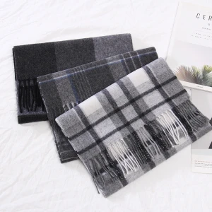 Custom Design Made High Quality New Merino Wool Soft Tassels Adult Women Men Scarf Knitting Scarves Winter Thick Warm