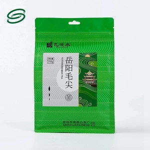 custom design stand up empty plastic tea bag packaging for sale / side gusset pyramid green tea pouches bags packing