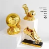 Custom Golden Ball Boot Resin award Model Football Trophies Marksman Awards Goalkeeping MVP Champion  Cup Memorial Sports