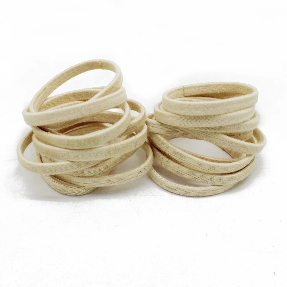 custom hair ponytail holders elastic rubber bands rope 100% organic cotton and biodegradable hair ties accessories for women