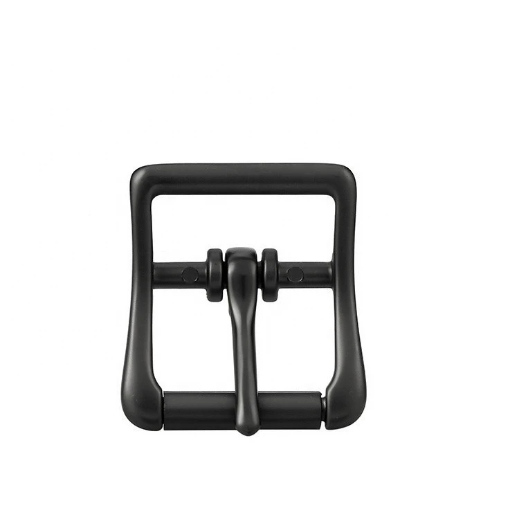 Custom high quality metal black single roller pin belt buckles for bag handbag accessories woman