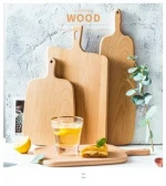 Custom Home Deco DIY043001Natural Wooden Chopping Block Beech Wood Cutting Board Serving Tray ECO