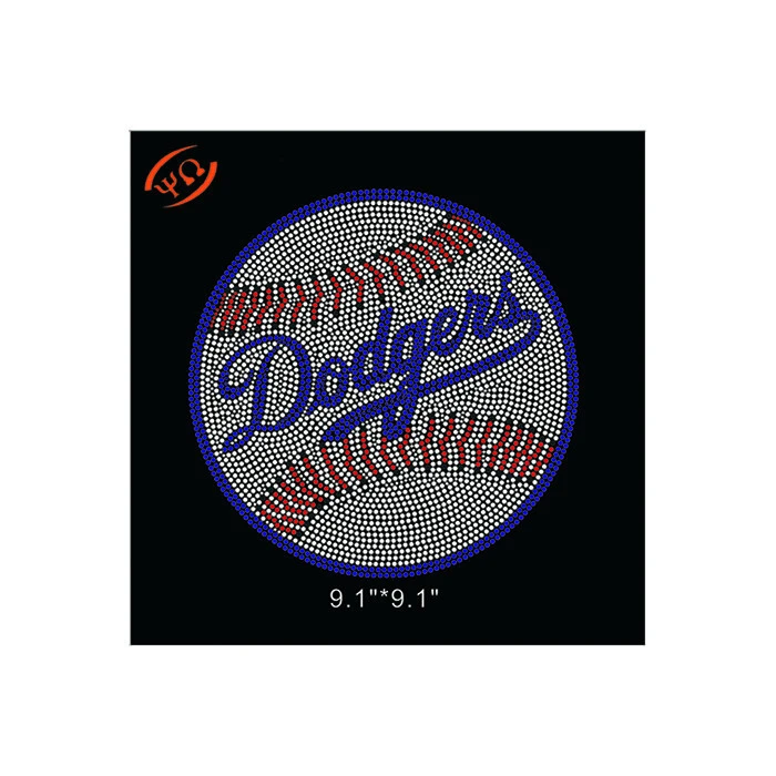 Custom Hot Fix Los Dodgers Baseball Fan logo  For T-Shirt Customized Rhinestone heat Transfers letters