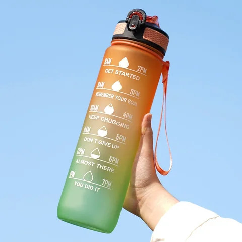 Buy Custom Logo 1000ml/32oz Bpa Free Gradient Plastic Fitness Gym ...