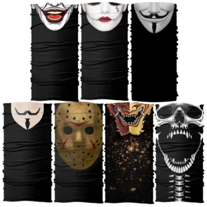 Custom Logo 100% Microfiber Polyester Multifunctional Skull Seamless Face Mask Tube Bandana