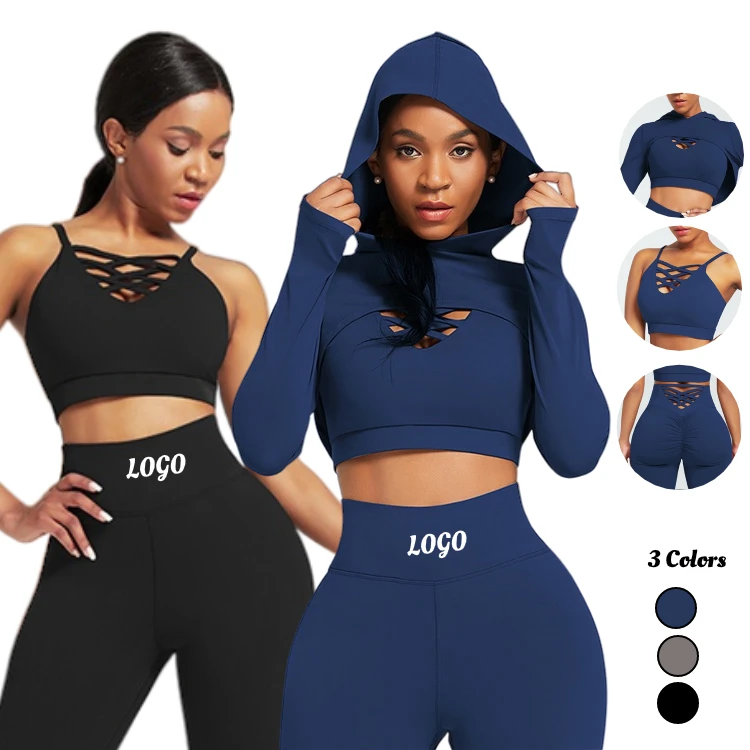 custom logo women sexy sweatsuit tracksuit Solid Color Fitness Yoga Wear Workout Sets Women Two Piece Yoga Sets Apparel