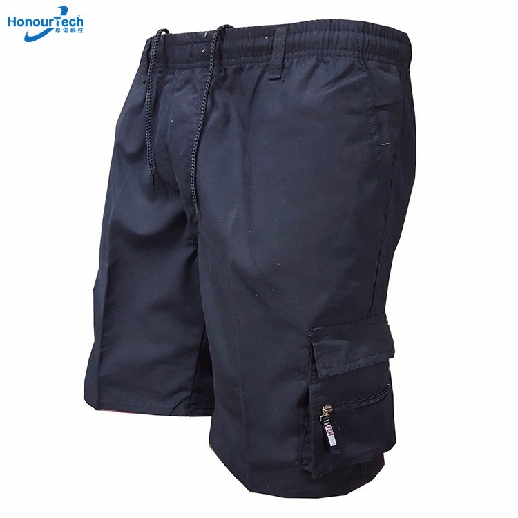 Custom Men&#39;s Multi Pockets Cotton Loose Outdoor Cargo Jogger Shorts with Drawstring