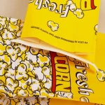 Custom Personalized Logo Print Wholesale Food Grade Kraft Brown Popcorn Package Pop Corn Paper Bags with tin tie lock