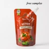 Custom plastic tomato sauce food doypack packaging ketchup standing spout pouch bag for paste