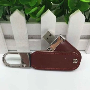 Custom Promotion Gift 4GB 8G Keychain USB 2.0 Thumb Drive, 16G PU Leather Pen Drive Storage U Disk Swivel USB Flash Drive