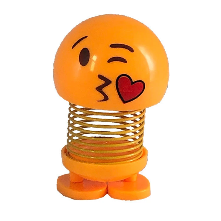 Custom Smile Emoji Emotion Toy Accessories Shaking Head Toy For Car Decoration