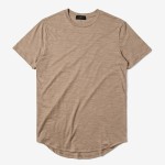 Custom soft cotton t shirt men printing blank round curved bottom  long mens silk screen printing t-shirts