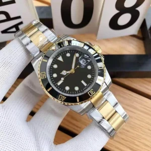 Customizable logo diving couples watch with custom dial, waterproof wristband, stainless steel, new high-end diving gold watch.