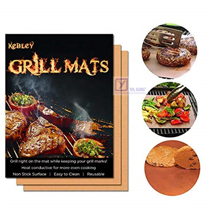Customized fireproof non stick bbq grill mats ptfe cooking sheet oven liner
