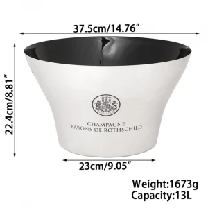 Customized logo wholesale Double Wall Insulated Metal Stainless Steel Ice Bucket With ear