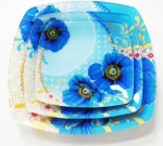 Customized Tempered Glass Square Plate Advertising Gift Tempered Unbreakable Glass Dish Plate