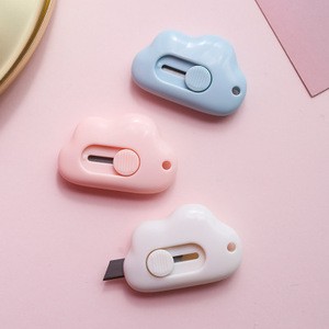 Cute Cloud Color Mini Portable Utility Knife Paper Cutter Cutting Paper Razor Blade Office Stationery Cutting Supplies