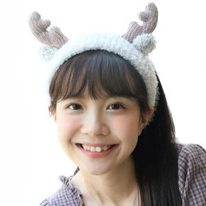Cute&amp;Cozy New fashion plush hairband for women Christmas gifts decorations hair accessories for lady reindeer hairband for girls