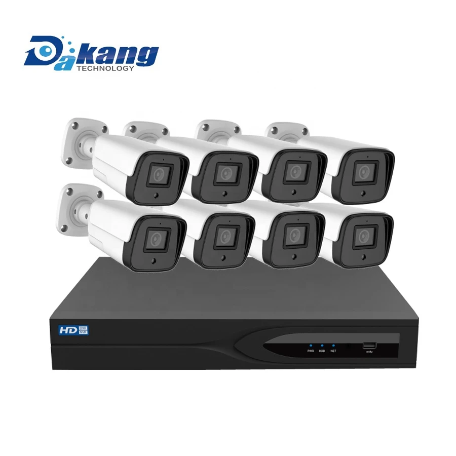 Dakang 8CH 5mp POE NVR system, 8MP P2P onvif Video Surveillance Outdoor CCTV System