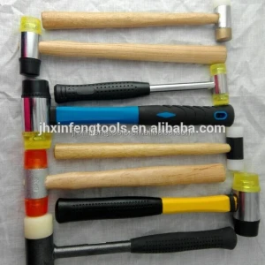 different plastic soft hammer with wooden handle