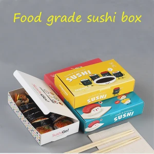 Disposable custom printed food grade  paper sushi dessert box