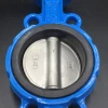 DN40-DN600 Cast Iron Rubber Lined Soft Sealing Centerline Handle Wafer Butterfly Valve