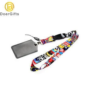 Double Clip Funny Airline Polyester Neck Custom Breakaway Woven Lanyard with Logo Custom